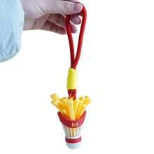 New 3D Printed French Fries & Badminton Racket Backpack Pendant, Ins Style Ball Bag Charm, Gift For Holiday, Birthday, Valentine's Day - Multicolor - View 7