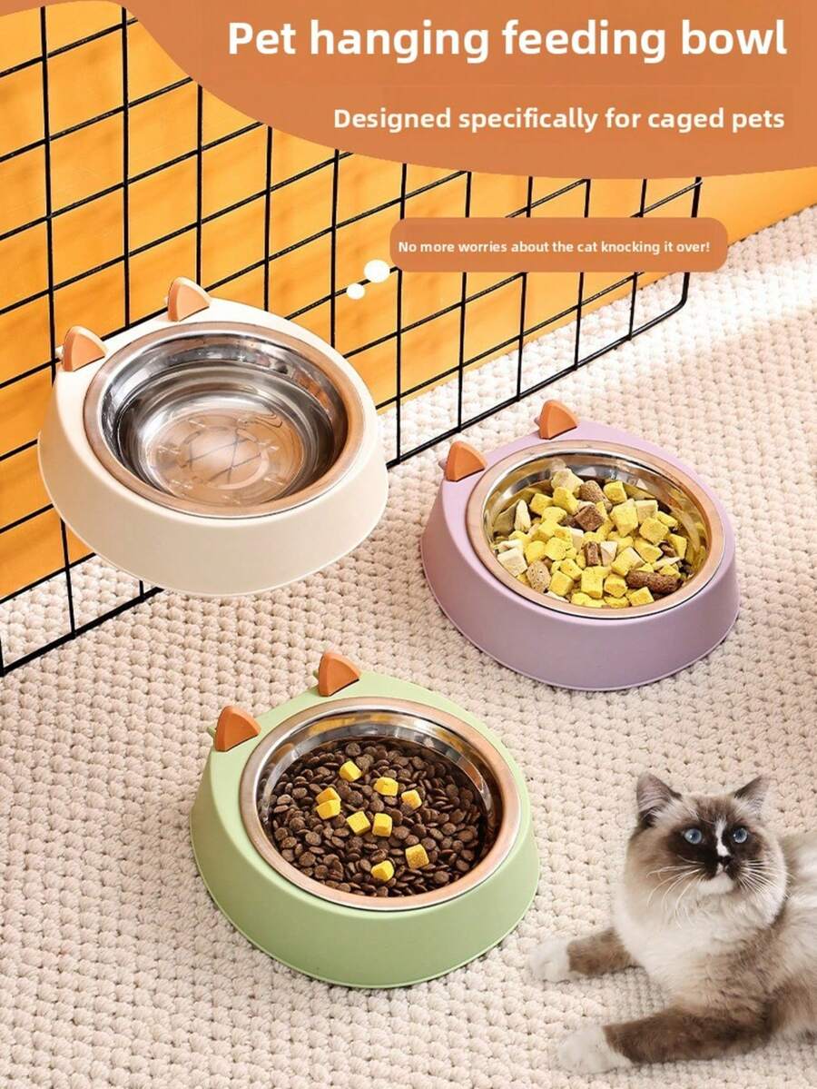 Anti-Spill Hanging Pet Bowl, Attached Pet Food Bowl, Cartoon Pet Fixed Food Bowl, Suitable For Dogs And Cats - Multicolor - View 1