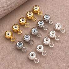 10pcs 18K Gold Plated Stopper Beads Positioning Spacer Beads, 3/4/5mm Silicon Rondelle Insert Brass Stopper Beads For Bracelets Jewelry Necklace Making - Multicolor - View 7