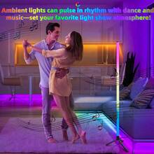 RGB LED Floor Lamp With Dynamic Lighting Mode, Neon Lamp Synchronizes With Living Room, Bedroom, Party Music Via Remote Control, USB Powered Smart Floor Lamp With RGB Color Changing, Plastic Lampshade DIY Shape, Suitable For Stage/KTV/Bedroom/Study/Living Room/Closet/Display Cabinet/Showroom/Store/Gallery/Corridor/Dining Room/Clothing Store/Bar - Floor-standing Atmosphere Lamp DIY RGB Dimmable - View 8
