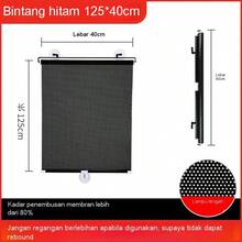 No Drill Suction Cup Balcony Sunshade Curtain, Bedroom Blackout Curtain, Home/Office Retractable Anti-UV Roller Blind - Black - View 3