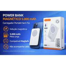 Portable Wireless Charger 5,000 MAh Magnetic Induction Powerbank Battery - White - View 1