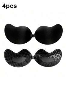 1/2/4 件装可重复使用粘性硅胶前扣文胸，透气亲肤罩杯，适合 A-D 罩杯，搭配深 V 露背连衣裙 - 彩色 - 查看 43