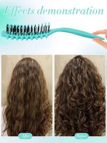 Wet Hair Detangling Brush For Curly Hair – Vented Styling Comb With Flexible Pins & Side Teeth, Shower Shampoo Detangler For Wavy/Thick Hair, Anti-Frizz Hairbrush For Women & Men - Multicolor - View 4