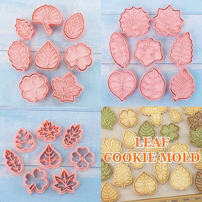 8 Pcs Leaf Cookie Cutter Ginkgo Maple Shamrock Shaped Biscuits Baking Tools For Cupcake Pie Cake Decorations Leaf Clay Cutters For Spring Autumn