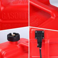 Tanque de Combustible Portátil de 3 Galones (12 L) para Embarcaciones, Depósito Fácil de Transportar con Manguera y Asa en Forma I para Botes y Kayaks