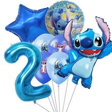 8入 Lilo & Stitch 數位氣球套組，純藍色調清新舒暢，適合生日派對與主題聚會 - 彩色 - 查看 14