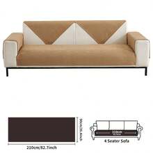 1pc Solid Color Corn Fleece Sofa Cover, Plush Granule Design Comfortable Sofa Cushion, Suitable For Single, Loveseat, 3-Seater, 4-Seater And Sectional Sofas - Multicolor - View 11