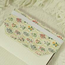 1 pieza Funda protectora de tela suave para cuaderno A5/A6 con patrón floral pequeño, funda de libro ajustable - Una pieza - Ver 8