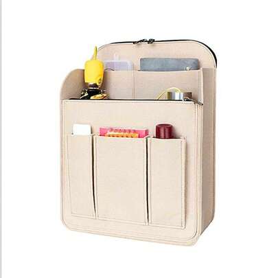 1 pieza Organizador de mochila de fieltro, unisex, organizador de mochila de viaje de gran capacidad con bolsillo con cremallera, caja organizadora ligera