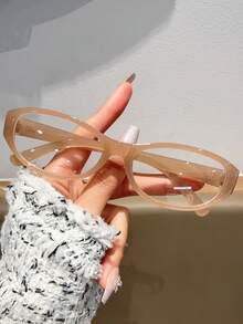 1 Pair Unisex Oblong Casual Street Style Loose Fit Eyeglasses, Versatile For Commuting, Fashion Non-Prescription Glasses, Autumn/Winter - Multicolor - View 15