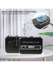 Máy nghe băng cassette cổ điển cầm tay - Chuyển đổi băng cassette sang MP3 với chức năng tự đảo chiều, nguồn điện kép (USB/Pin) & loa tích hợp, cắm là chạy cho Windows/IOS, bao gồm tai nghe, chất lượng âm thanh stereo độ trung thực cao, thích hợp cho những chuyến du lịch hoài cổ, thể thao, văn phòng, bảo vệ bộ sưu tập băng cassette cũ, món quà lý tưởng cho những người yêu âm nhạc. - Nhiều màu - Xem 2