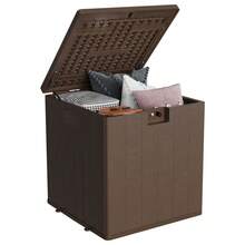 Outdoor Storage Box, Cabinet, And Shelf - Brown RATTAN - View 2