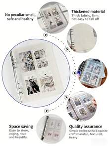 Fashionable Transparent Water Ripple Four-Grid Inner Page Photo Album, 3-Inch Small Card Storage, Instant Photo Organizer, Loose-Leaf Design. Inner Pages Can Be Freely Matched, Ins-Style Suitable For Photo Collection, Wedding Photos, Photos, Anniversary Souvenirs, Birthdays, Friendship Photos, Graduation Memorabilia - Multicolor - View 7