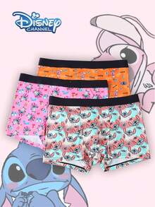3PCS Disney, Cartoon Graffiti Print Men's Lingerie, Elasticated Waistband Men's Boxer Briefs - Multicolor - View 1