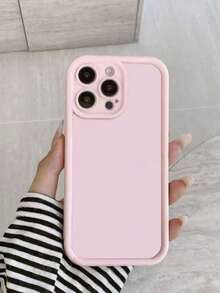 1pc Personalized Pink Pattern Full Coverage TPU Shockproof Phone Case Compatible With IPhone 16, 15, 14, 13, 12, 11 Pro Max, And Series - Pink - View 1