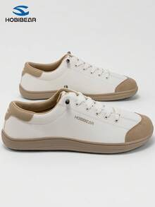 HOBIBEAR 宽鞋头极简赤足鞋,单绑带设计,男女通用,简约透气,舒适越野跑鞋,PU皮鞋面 - 米色 - 查看 6