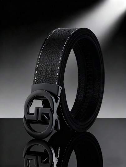 男士合金自动扣皮带 - 轻盈奢华时尚高端商务皮带，47英寸，牛仔皮带。适合派对聚会和办公室通勤，经久耐用 - 是节假日和周年纪念日送给男友和父亲的完美之选。