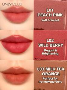 unny club 二合一唇膏唇线笔，女士滋养哑光持久丝绒唇线笔，不褪色 - L02莓好發生 - 查看 5