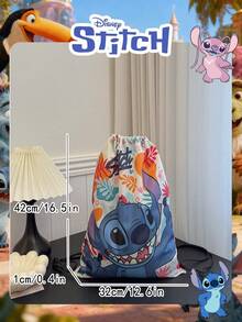 Disney Túi du lịch gấp gọn chính hãng, 1 chiếc, họa tiết Stitch, túi đựng đồ dễ thương hình Stitch tinh nghịch, ba lô dung tích lớn, nhẹ, túi mua sắm, túi đeo vai dây rút họa tiết Stitch, ba lô hoàn hảo cho nam/nữ để mua sắm/sử dụng hàng ngày/phụ kiện thời trang. - Màu xanh lam - Xem 4