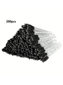 100/500支装一次性黑色睫毛刷、睫毛膏刷、眉刷、迷你化妆工具、眼影刷、螺旋刷 - 黑色 - 查看 10