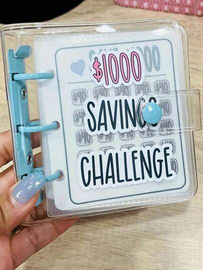 Savings Folder, Challenge Savings Folder Envelope ($1000), Reusable Budget Book, With Cash Envelope, Frosted Cover, Cash Savings Challenge Notebook Folder, Travel Storage Bag, Makeup Bag, Vacation Storage Bag, Storage Bag For Customizing Goals And Reward Financial Strategies, Cash Envelope Wallet And Planning System, Suitable For Various Occasions Such As Family, Gifts, Vacations And Holidays, Valentine's Day Gift, Holiday Gift, The Best Gift For Friends