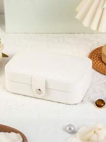 1个PU皮革首饰收纳盒，便携式旅行首饰整理盒，化妆包收纳盒，多层首饰展示盒，礼品盒，展示盒，PU皮革首饰盒，按扣式首饰收纳盒，首饰盒 - 彩色 - 查看 23