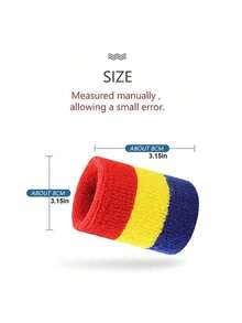 AOLIKES Wrist Sweatbands Sports Wristbands Competitions Absorbent Sweatbands Basketball Tennis Running Working - Multicolor - View 3