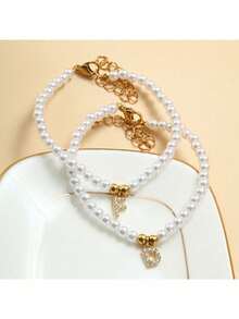 甜美珍珠字母串珠手链，女孩专属个性化时尚手链，送给她的礼物 - 均碼 - 查看 8