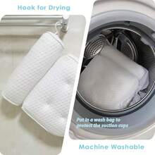 1pc Luxury Polyester Bath Tub Pillow With Anti-Slip Suction Cups, Ergonomic Design For Neck And Back Support, Comfortable , Unscented, White For Home Use Bathroom Decor Summer - Multicolor - View 8