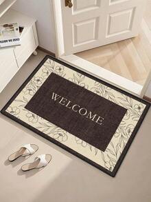 1pc Outdoor Anti-Slip Doormat With Letter Print, Indoor Carpet, Bathroom Mat, Kitchen Mat, Decorative Rug, Multi-Functional Mat For Corridor, Soft & Comfortable, Easy To Clean, Suitable For Indoor/Outdoor Entrance, Bedroom, Home Decor - Multicolor - View 1