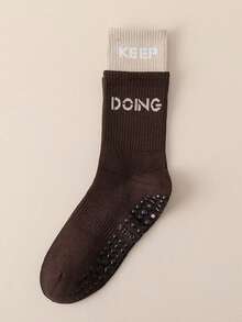 女士双色瑜伽袜，夏季运动棉袜，带防滑点，高弹力普拉提袜，防滑袜 - 彩色 - 查看 7