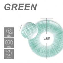 Eyeshare 1pair Korean Lenses Color Contact Lenses For Eyes Blue Eye Lens Brown Eye Contacts Natural Gray Pupils For Eyes Green Lenses - MONTREAL-gREEN - View 5