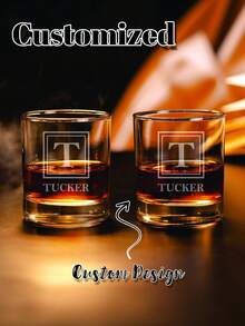 1个可定制经典威士忌酒杯,独特的威士忌爱好者礼物之选,古典波本威士忌酒杯,伴郎伴娘婚礼礼物,酒吧用品,可重复使用,多用途,装饰性强,时尚优雅,高品质玻璃 - 多色 - 查看 7