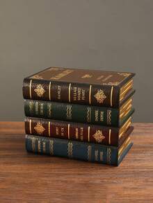 Scatola di legno vintage a forma di libro - Elegante organizer per gioielli e forniture per l'arte, decorazione da scrivania vintage multifunzionale realizzata a mano in colori assortiti - Multicolore - Visualizzare 15