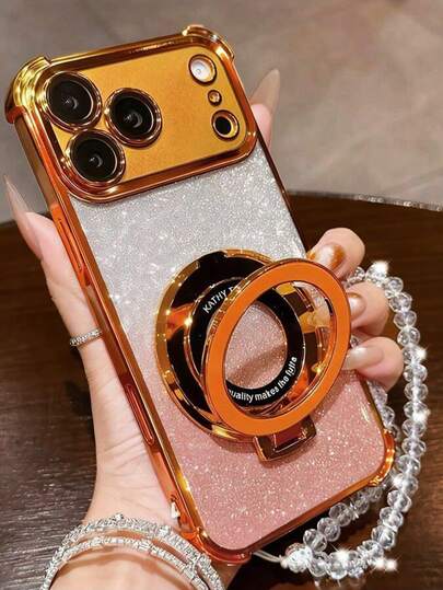 Sequins, Diamond Luxury Crystal Bracelet Compatible With IPhone 6/7/8/X/XS/XR/11/12/13/14/15/16/16e, Galaxy S22/23/24/25/S24 FE/S25 EDGE, A04/05/06/A07/A14/A15/A16/A17/A24/A25/A34, Compatible With Redmi Note 9/10/11/12/13 , Compatible With Redmi 9/10/12/13C 14C, OPPO, MOTO, Honor X, HW, RENO Realme C53 C55 C61 C63 C75, Shockproof Back Cover With Four Corners, Glitter Phone Case, And Stand.