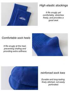 4 Pairs Solid Color Thin Mid-Calf Socks, Unisex Sports & Casual Socks, Basketball Socks - Multicolor - View 5