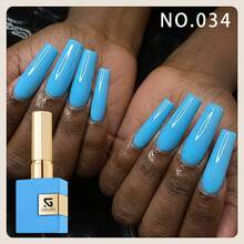 16ml Sky Blue Gel Nail Polish Baby Blue Color For Winter Ice Snow Theme Spring Cloud Nail Art DIY Manicure Soak Off UV LED Gel Lacquer Bottle Matches Color - 天藍色 - 查看 6
