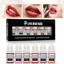 6支/套 - 5毫升（0.169盎司）永久化妆颜料套装 - 低过敏性纹身墨水，适用于眉毛、嘴唇和眼线 - 半永久化妆纹身用品 - 彩色 - 查看 3