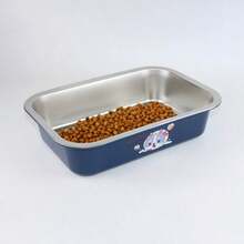 1 Peça Tigela de Aço Inoxidável Colorida para Animais de Estimação, Tigela de Água para Cães com Base Quadrada Plana e Espessada com Base de Borracha Antiderrapante, Adequada para Gatos e Cães Pequenos Beberem e Comerem Ração - 3,5L - Visão 9