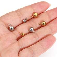 20/40 piezas Cuentas de bolas de acero inoxidable, aptas para hacer pendientes, collares, pulseras, tobillos y otros accesorios de joyería DIY - colgante de cuentas - Ver 6