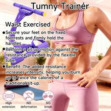 1 Set Purple/Pink Latex Resistance Bands With Foot Pedal, 10 Levels Adjustable 15-150 Lbs, Suitable For Glutes, Abs, Back And Full Body Home Fitness Training - Multicolor - View 6