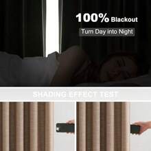 96 Inch Long Pinch Pleated Dark Linen Color Curtains100% Blackout Thermal Insulated Natural Pinch Pleat Rustic Country Style Drapes With Hooks Rings 2 Panel Sets Taupe Tan 8FT Window Curtain - 40Wx96L - Gói 2 chiếc - Xem 4