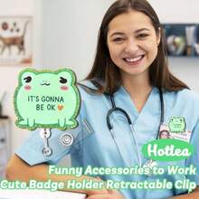 Funny Badge Reel Retractable Nurse Badge Holders With Alligator Clip Pediatric Pharmacy Badge Buddy RN LPN CNA MA Nursing Student Badge Accessories Gift For Work - 「一切都會好起來的」徽章展示 - 查看 5
