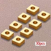 30pcs 18K Gold Plated Square Spacer Beads Brass Square Beads Flat Square Spacer Beads Metal Loose Beads For Jewelry Necklace Bracelets Earrings Making DIY Crafts - Multicolor - View 10