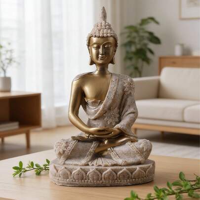 1 tượng Phật bằng nhựa, thích hợp để trang trí phòng khách, phòng học hoặc bàn làm việc trong phòng ngủ, món quà tuyệt vời cho sinh nhật hoặc lễ tốt nghiệp.