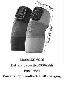 Wireless Heated Knee Massager, Knee Pain Relief Therapy, Self-Heating Knee Brace For Arthritis And Old Cold Legs, Electric Heated Knee Massager With LCD Temperature Control, Knee Heating Therapy Massager - Multicolor - View 3