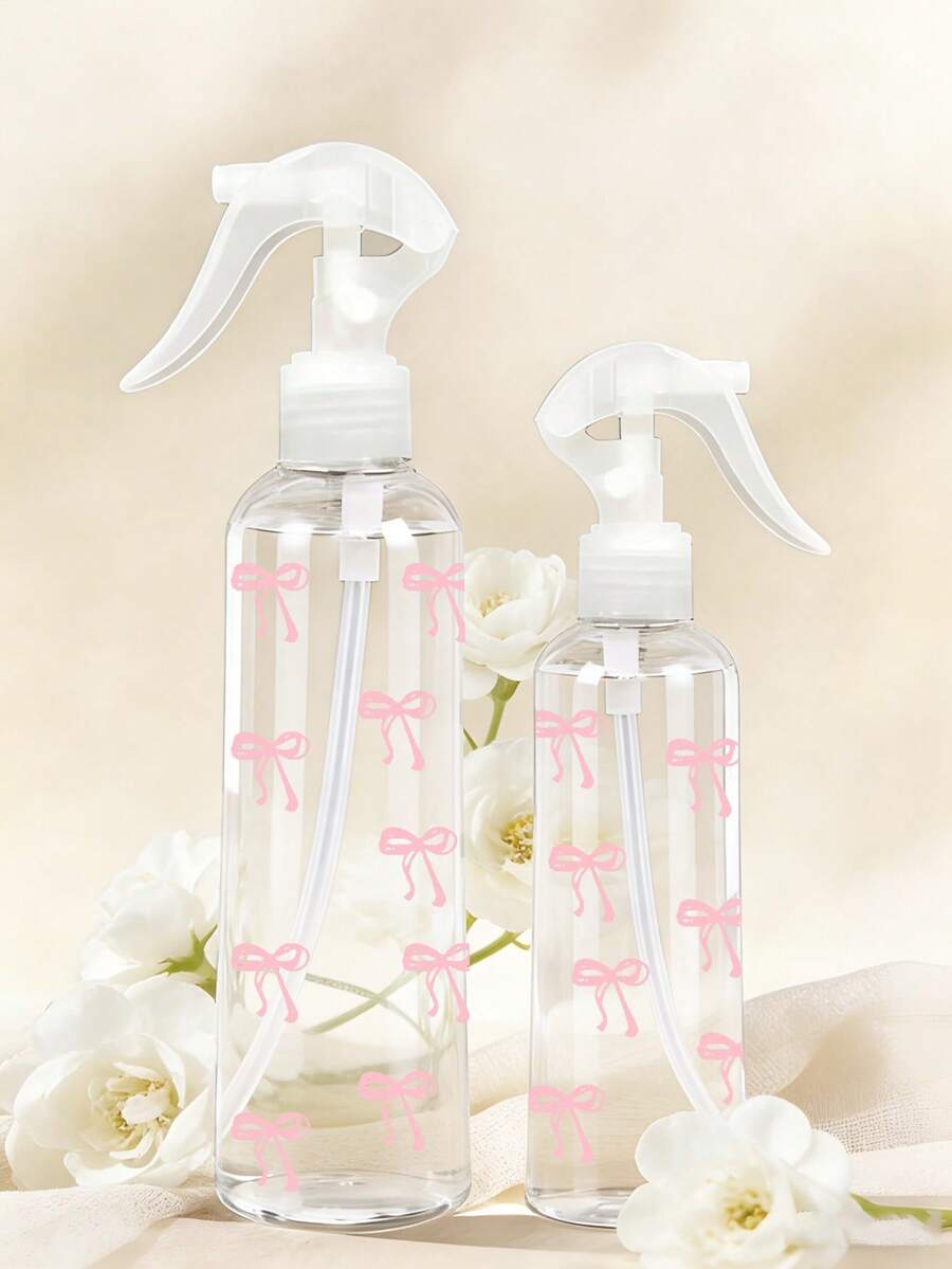 Bow Tie Pattern Push-Type High Pressure Spray Bottle, 150ml/300ml/500ml Cosmetic Water Container, High Pressure Continuous White Automatic Airless Mist Sprayer Bottle,Clear PET Refillable Travel Spray Bottle, Multi-Purpose Fine Mist Spray Bottle,Hair And Facial Spray, Refillable,Hairstyling Tool, Suitable For Bathroom, Bedroom, Kitchen, Vanity, Salon, Hair Salon, Travel Essential, Refillable Multi-Purpose Sprayer - Multicolor - View 1