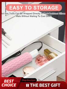 1/2 件装 480°F 耐热硅胶造型垫 - 可旋转卷发棒支架，适用于直发器、卷发棒和旅行使用