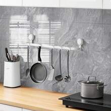 11/22/30片装豪华大理石纹壁纸，房间装饰墙贴，自粘防水墙砖，防水防油PVC可剥离，铝箔背衬，适用于墙面装饰和隔热，浴室和厨房墙面装饰，易于安装和移除，纹理匹配的墙面装饰 - 深灰色 - 查看 15